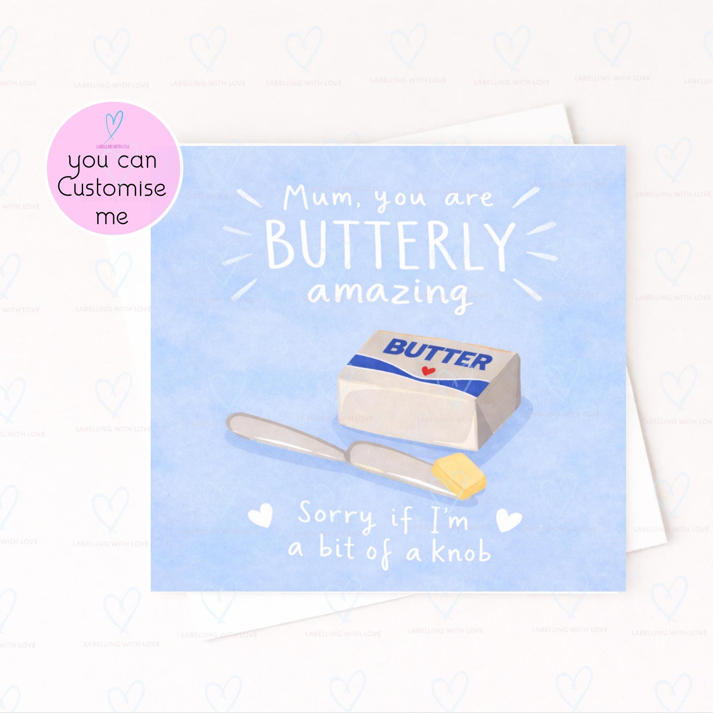 Funny Mum Card – Butterfly Amazing Butter Pun Card, Cheeky Apology Card for Mum, Mothers Day Card, Humourous Mum Birthday Card