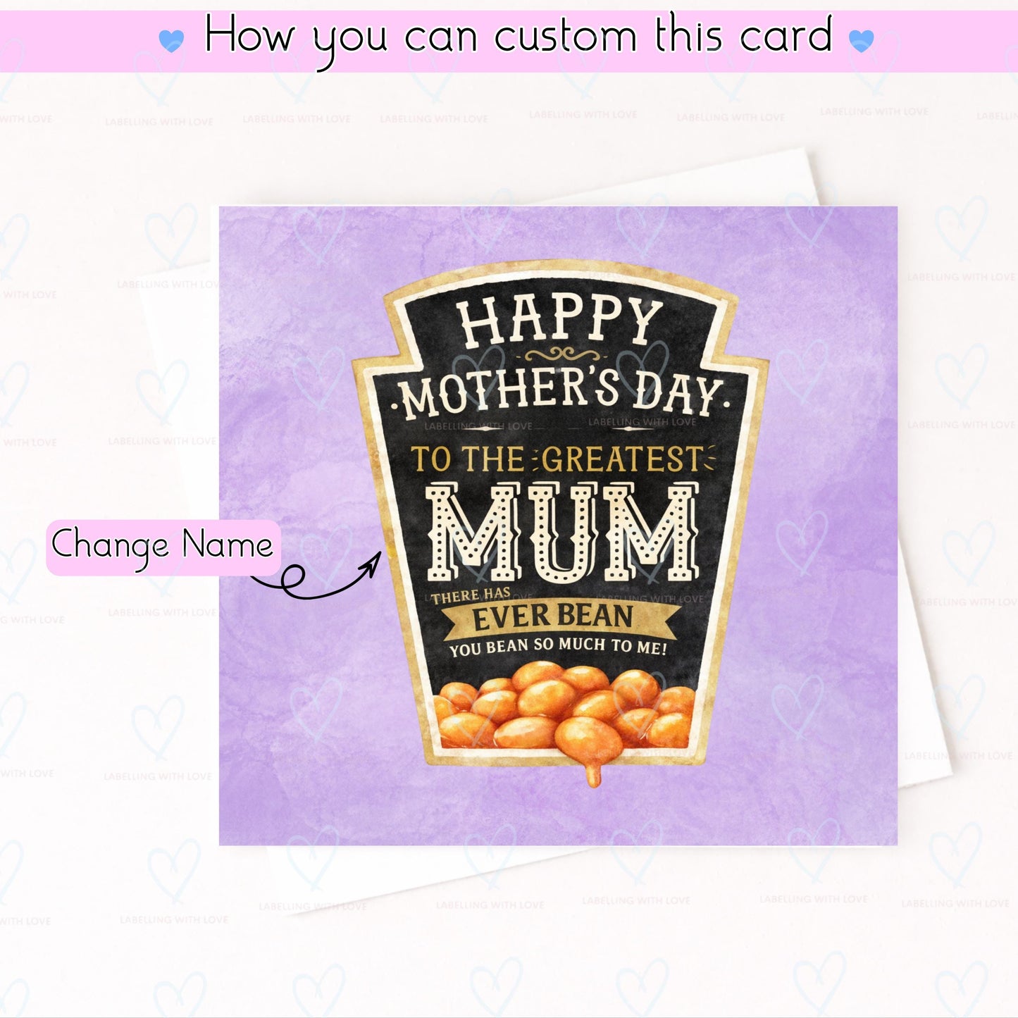Funny Mothers Day Card – Beans On Toast Mum Card – There Has Never Bean A Greater Mum – Baked Beans Card – British Humour Mothers Day Card
