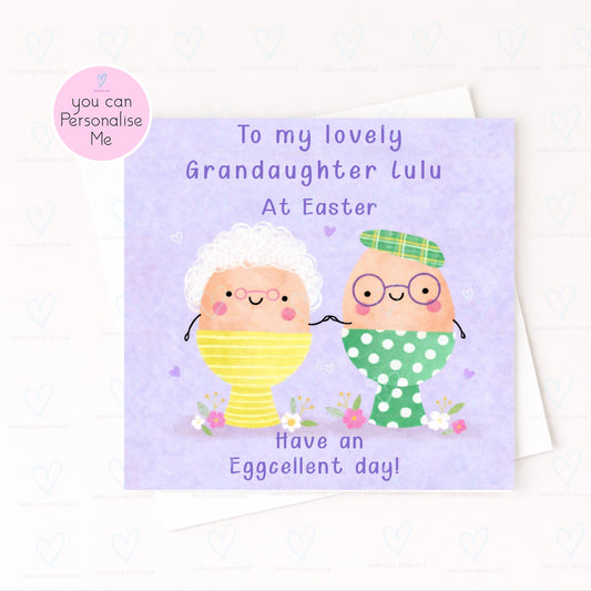 Personalised Easter Card, Funny Egg Card, Custom Easter Card Any Text, Cute Easter Card, Eggcellent Easter Card, Family Easter Greeting