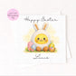 Personalised Easter Bunny Card, Cute Bunny Easter Card, Custom Name Easter Card, Kids Easter Card, Rabbit Easter Card, Baby Easter Card