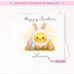 Personalised Easter Bunny Card, Cute Bunny Easter Card, Custom Name Easter Card, Kids Easter Card, Rabbit Easter Card, Baby Easter Card