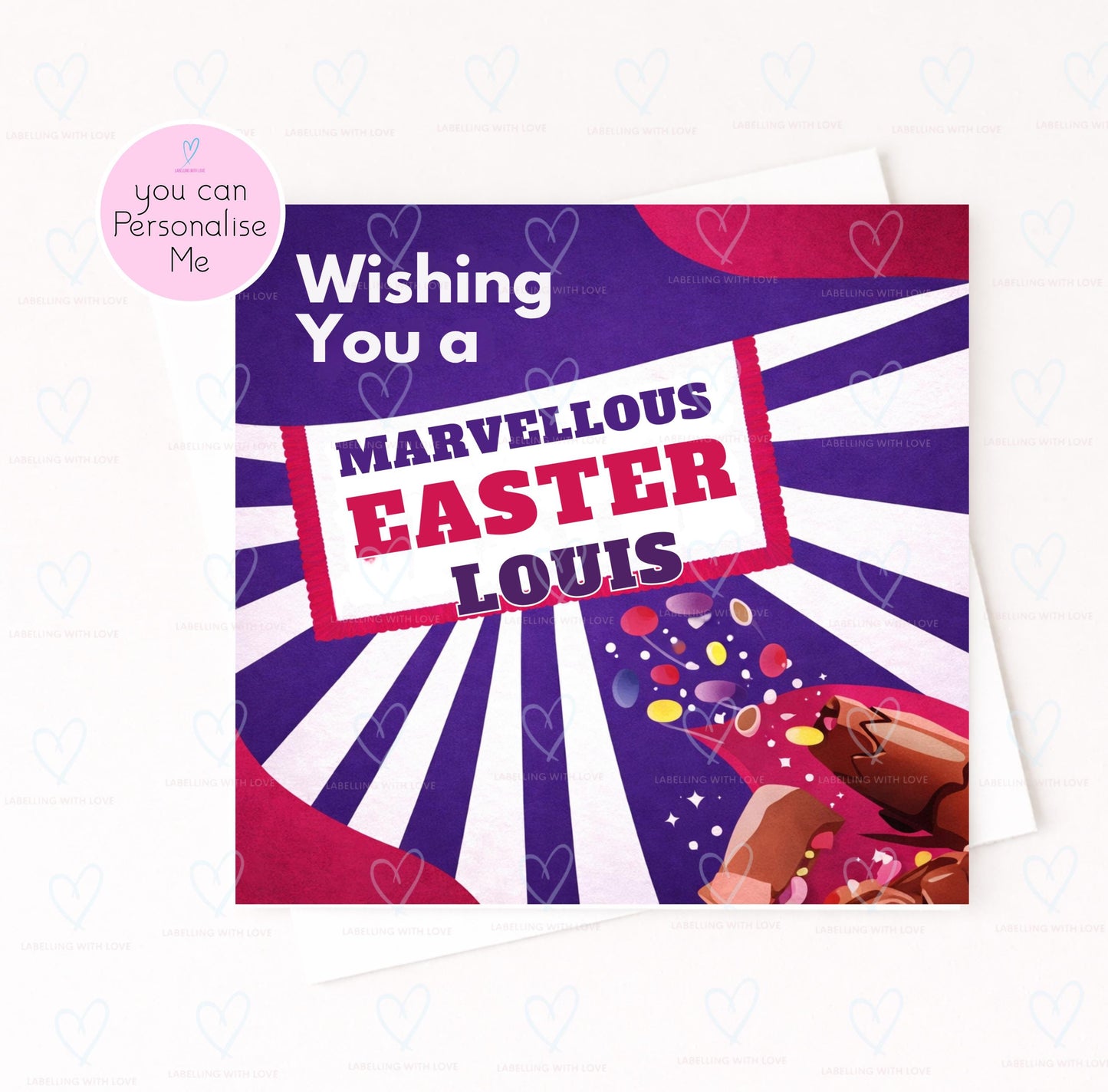 Personalised Easter Card, Funny Easter Card, Bold Easter Card, Custom Name Easter Card, Chocolate Easter Card, Unique Easter Greeting