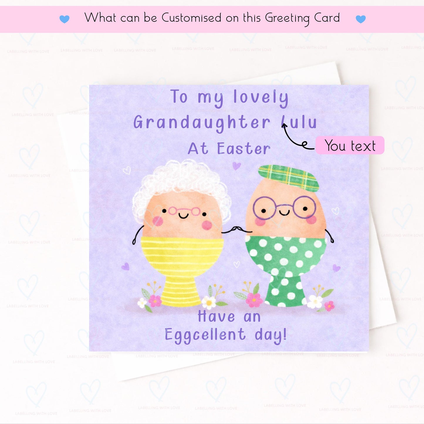 Personalised Easter Card, Funny Egg Card, Custom Easter Card Any Text, Cute Easter Card, Eggcellent Easter Card, Family Easter Greeting