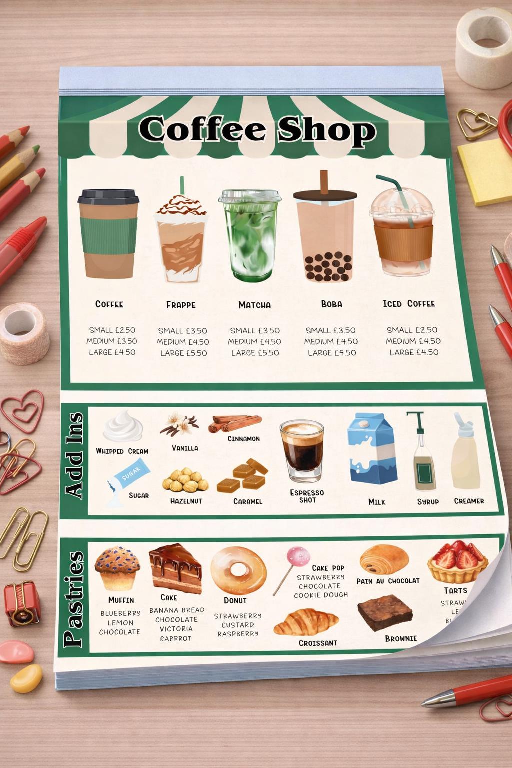 Pretend Play Tear Off Notepads for Kids | Role Play Shop, School, Hairdresser | Children's Imaginative Play | Printable Notepad Set
