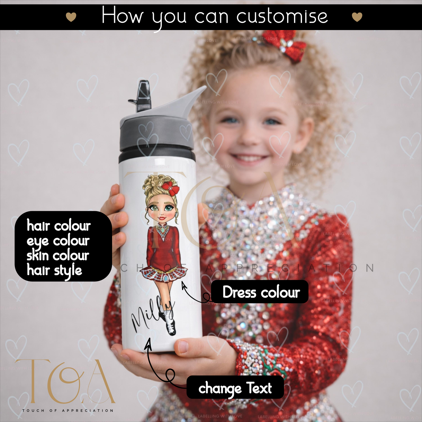 Personalised Irish Dancing Water Bottle