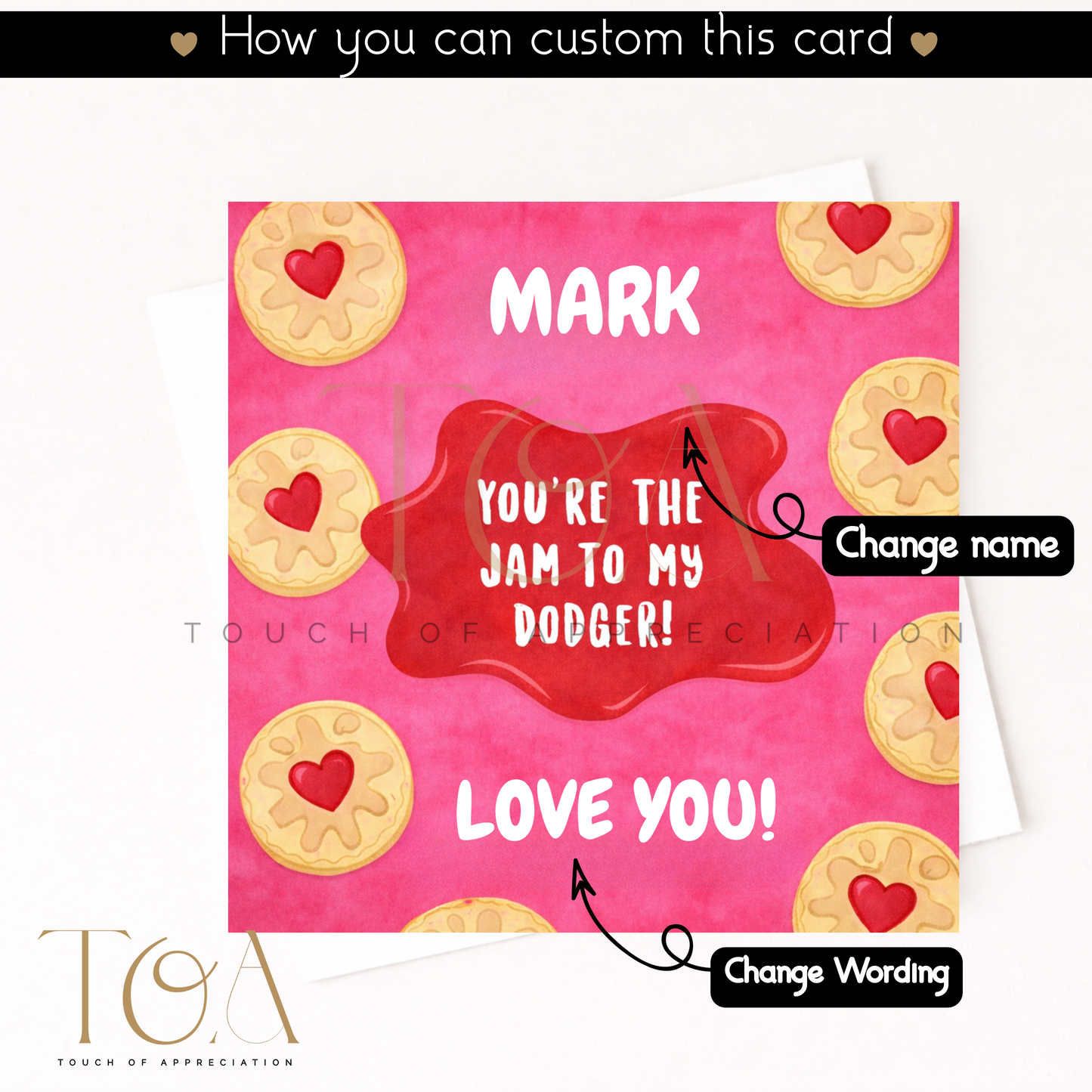 "You're the Jam to My Dodger" Funny Greeting Card