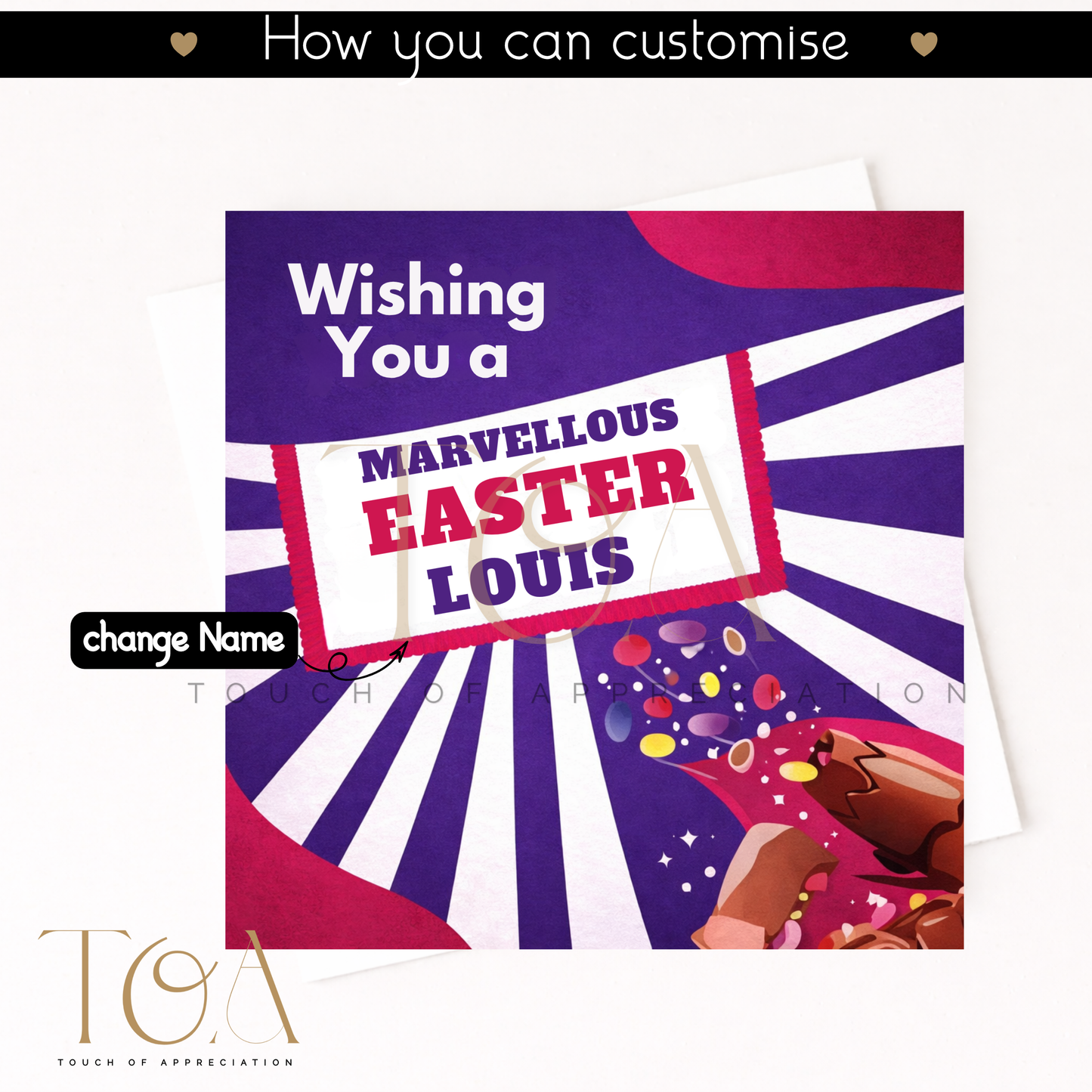 Personalised Easter Card - Marvellous Easter Custom Name Card