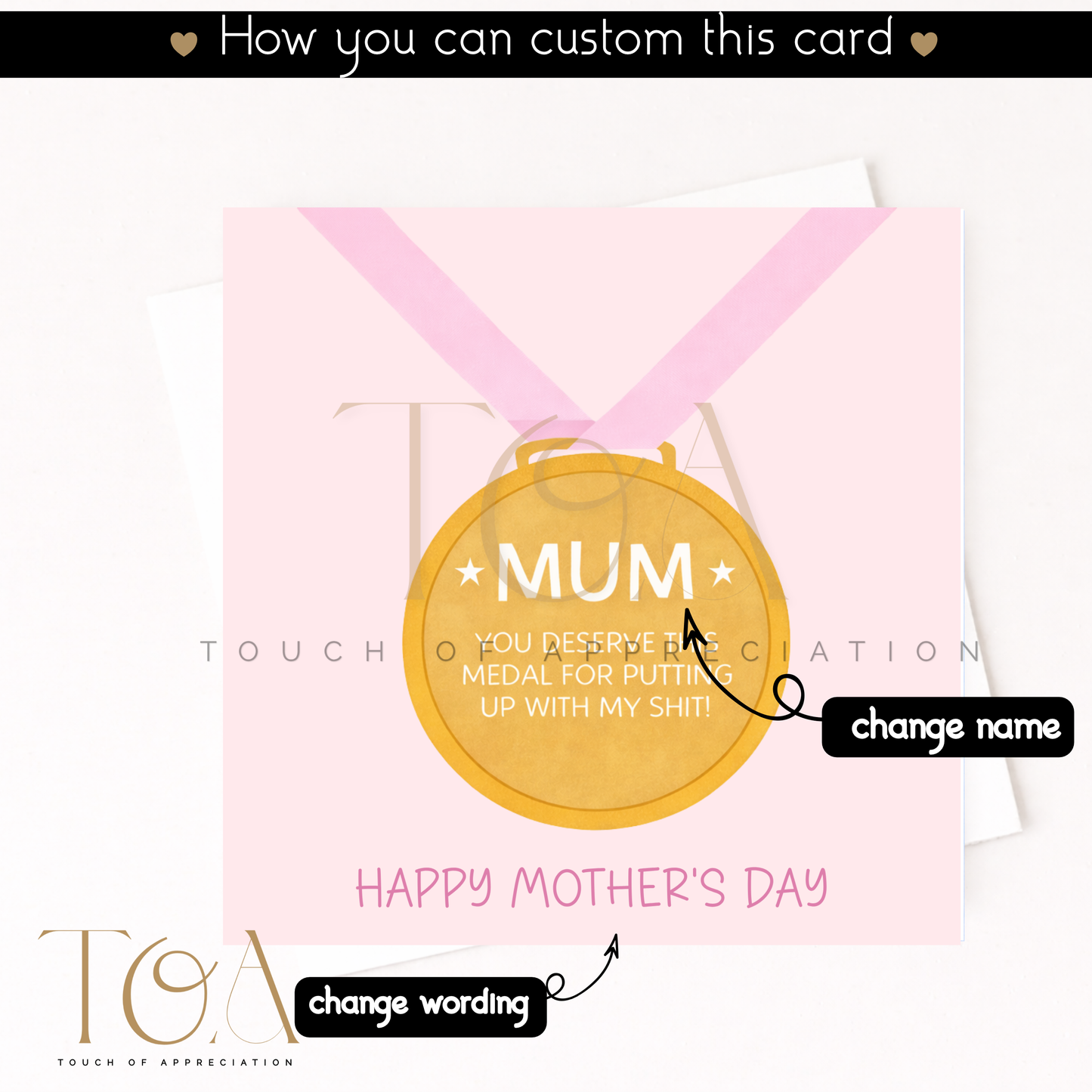 Mum You Deserve This Medal Card