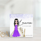 Personalised Prom Night Card – Custom Prom Dolly Card – Prom Keepsake Greeting Card – Custom Hair, Dress & Name