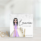 Personalised Prom Night Card – Custom Prom Dolly Card – Prom Keepsake Greeting Card – Custom Hair, Dress & Name