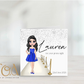 Personalised Prom Night Card – Custom Prom Dolly Card – Prom Keepsake Greeting Card – Custom Hair, Dress & Name