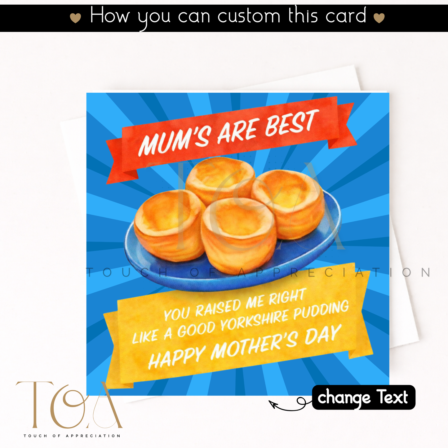 British Humour- Yorkshire Pudding Mothers Day Card