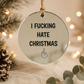 Funny Rude Christmas Bauble – Mirrored Acrylic Sweary Christmas Tree Decoration