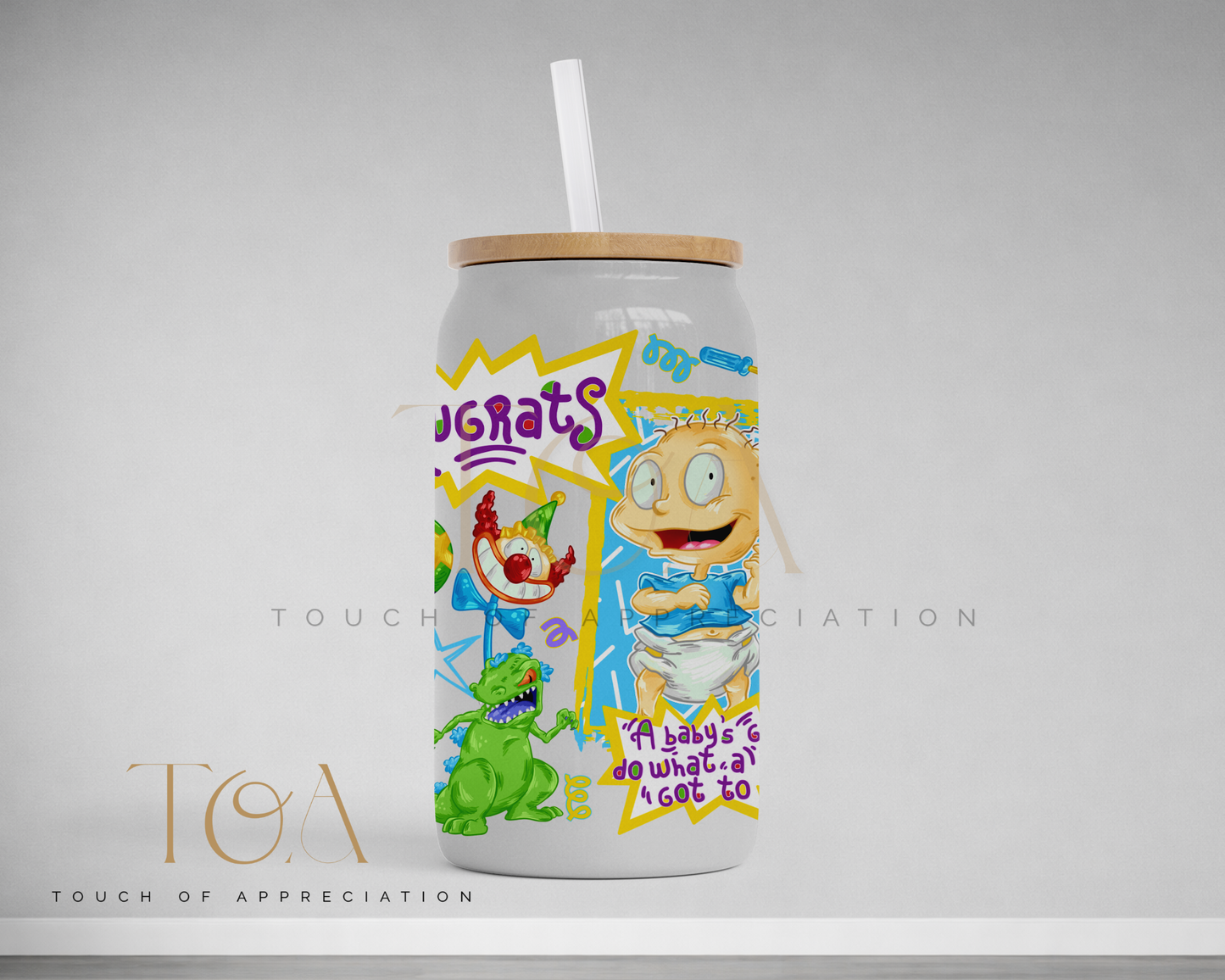 90s Cartoon Inspired (Rugrats) Libby Can/Glass