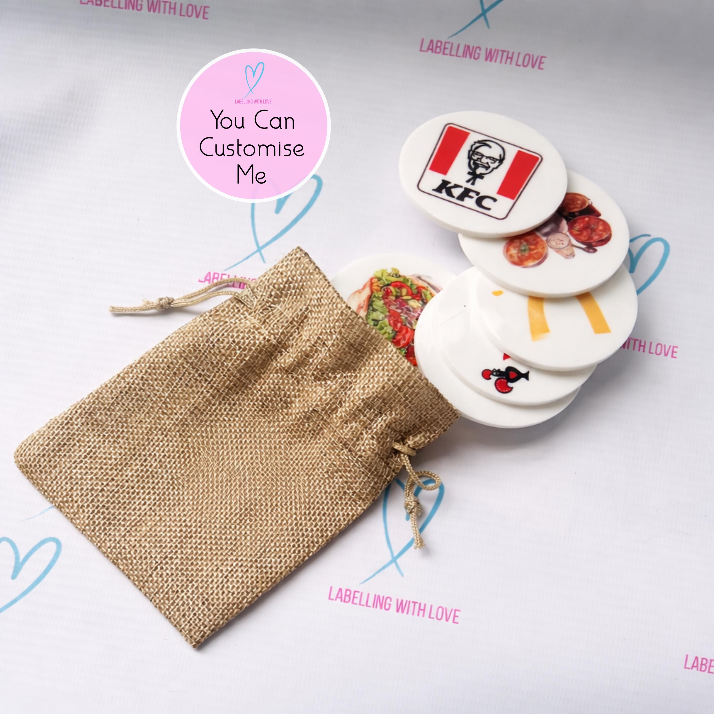 Personalised Take Away Tokens Set | Custom Food Choice Coins | Date Ni ...