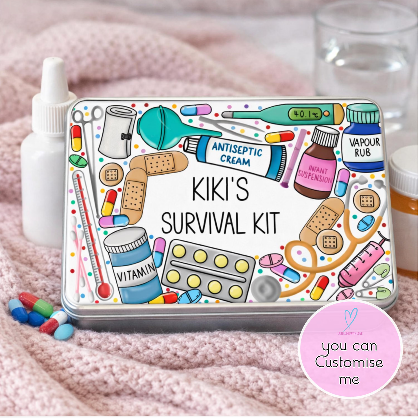 Personalised medicine tin | Family medicine storage | Tin storage | medical storage solution |