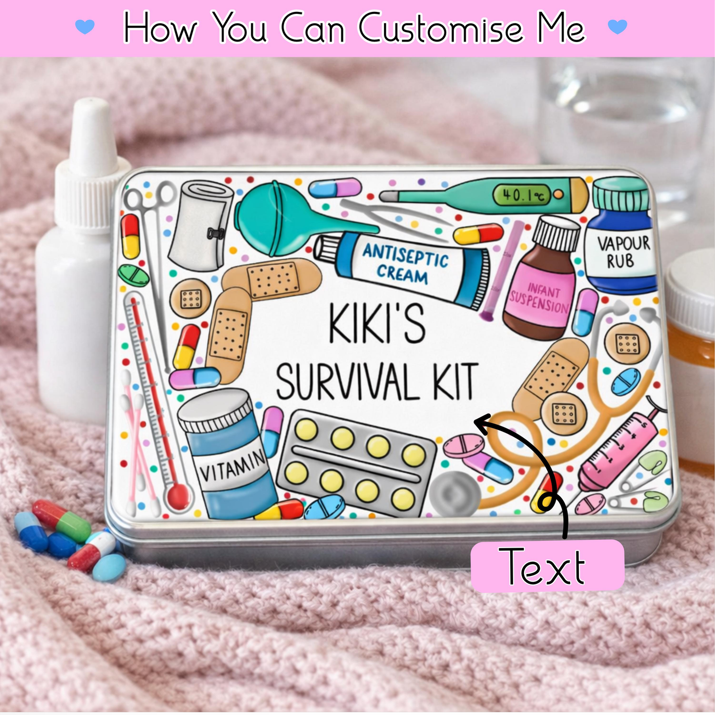 Personalised medicine tin | Family medicine storage | Tin storage | medical storage solution |