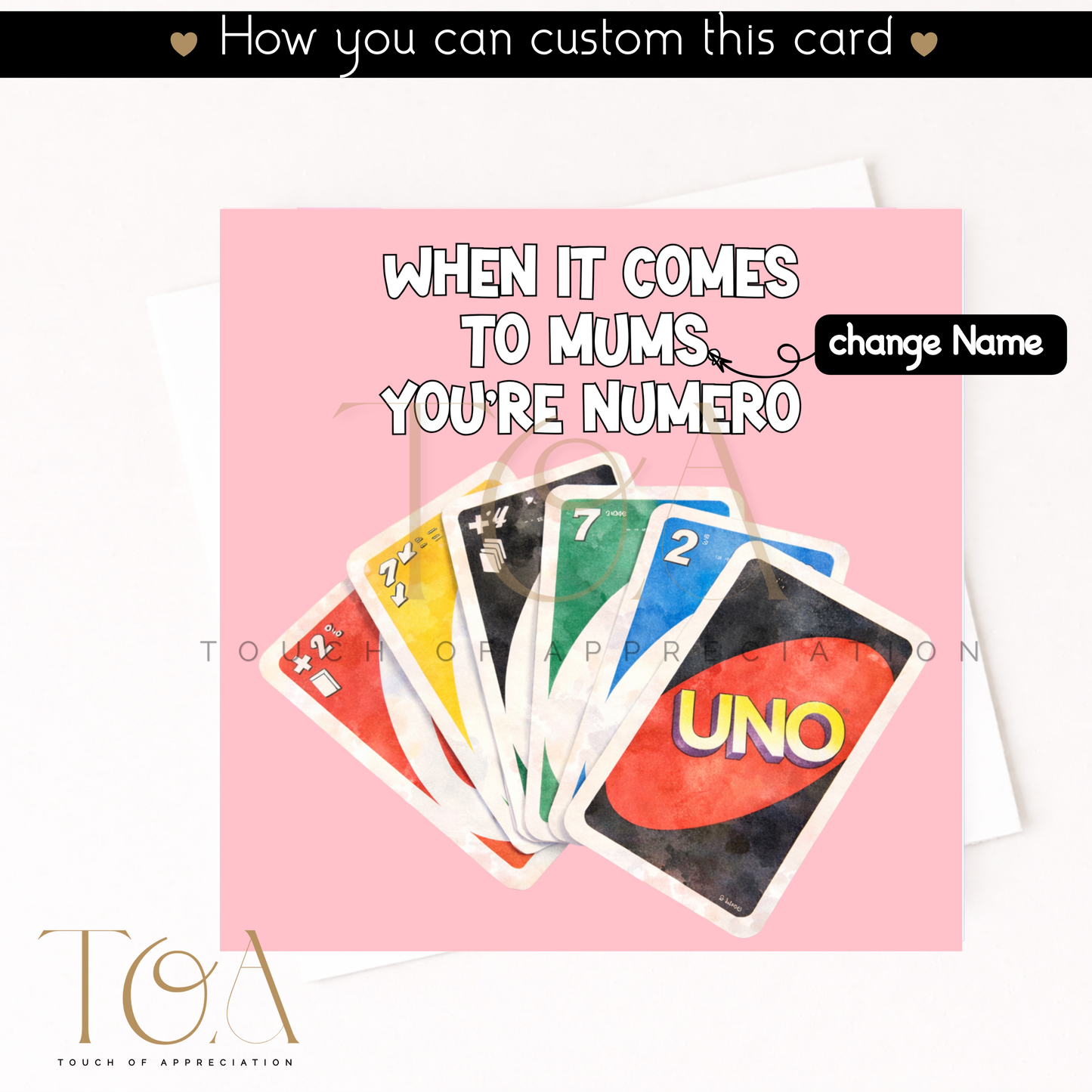 Funny Mum 'UNO' Word play Card