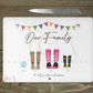 Personalised Family Welly Boot Glass Chopping Board