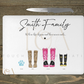 Personalised Family Welly Boot Glass Chopping Board