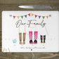 Personalised Family Welly Boot Glass Chopping Board